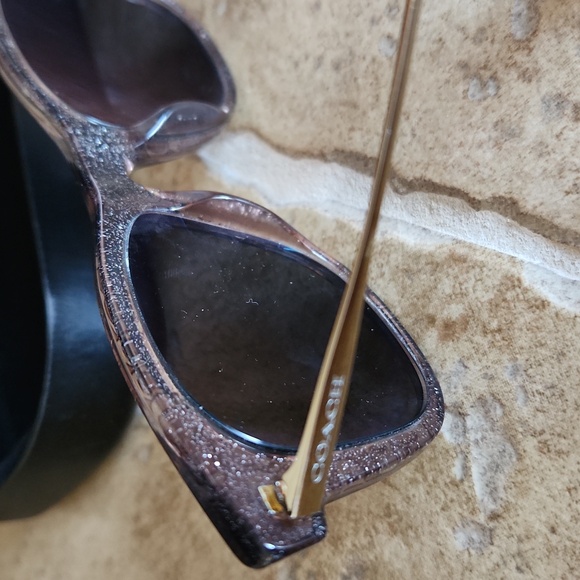 Coach Glitter Predcription Sunglasses With Black Coach Hardshell Case - Picture 5 of 12